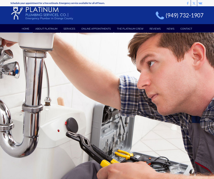Platinum Plumbing Services, Co | Emergency Plumber in Orange County
